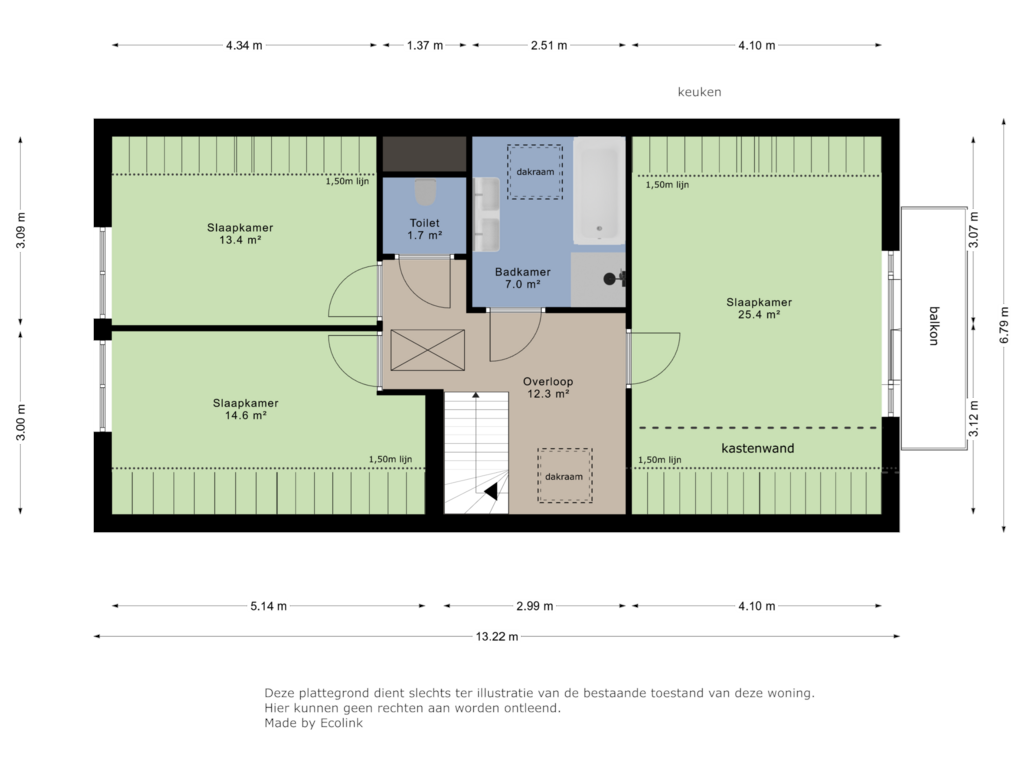 Bekijk plattegrond van 1e verdieping van Vogelzankweg 32