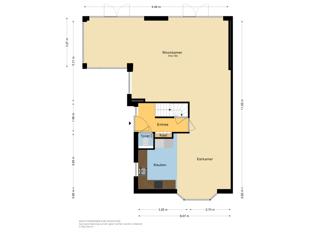 Bekijk plattegrond van BEGANE GROND van Plataanweg 17