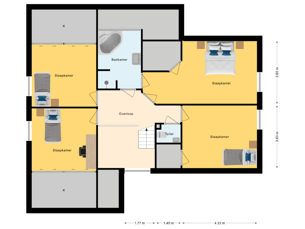 Bekijk plattegrond van 1e Verdieping van de Esch 24