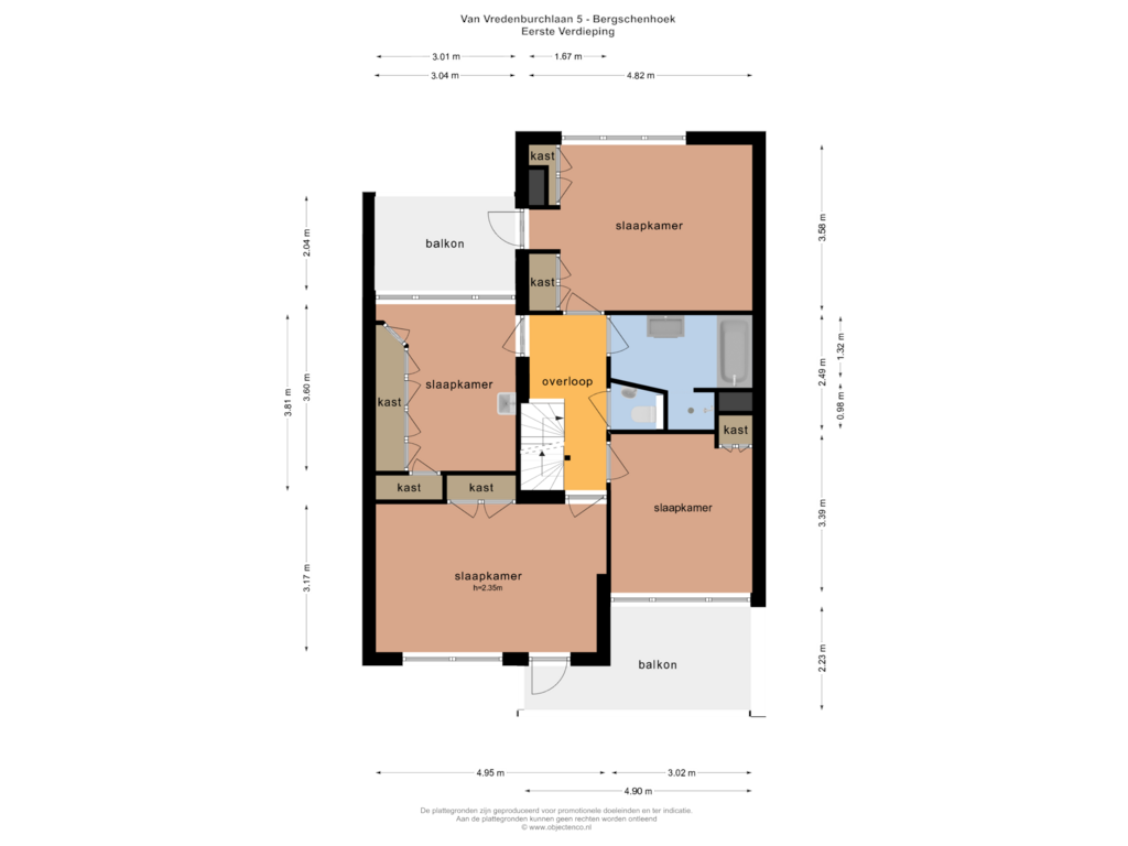 Bekijk plattegrond van EERSTE VERDIEPING van Van Vredenburchlaan 5