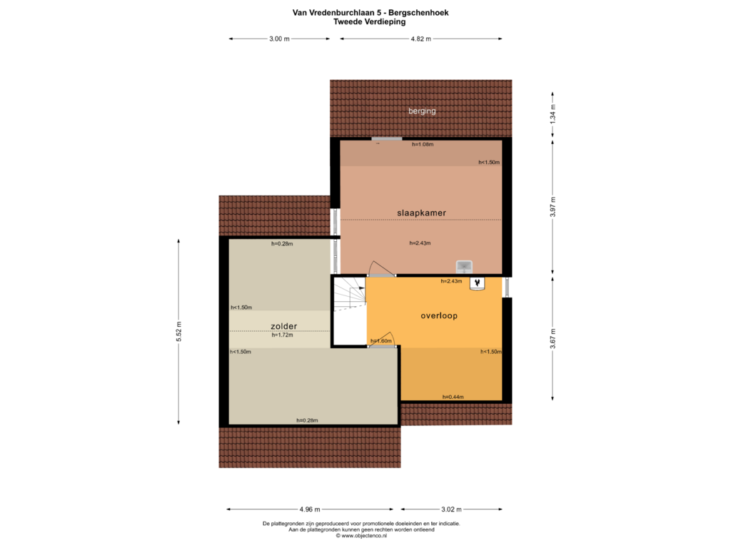 Bekijk plattegrond van TWEEDE VERDIEPING van Van Vredenburchlaan 5