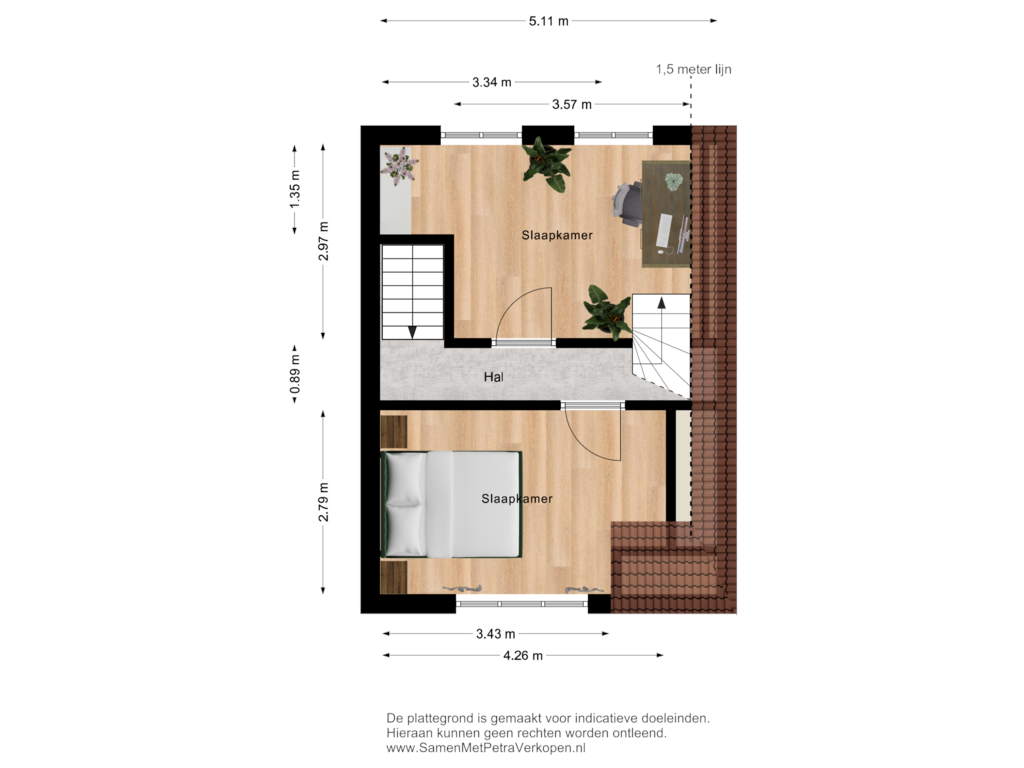 View floorplan of 1e verdieping luxe of Beertsterweg 50