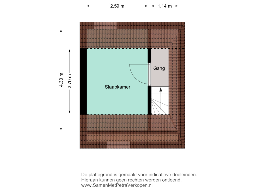 View floorplan of 2e verdieping of Beertsterweg 50