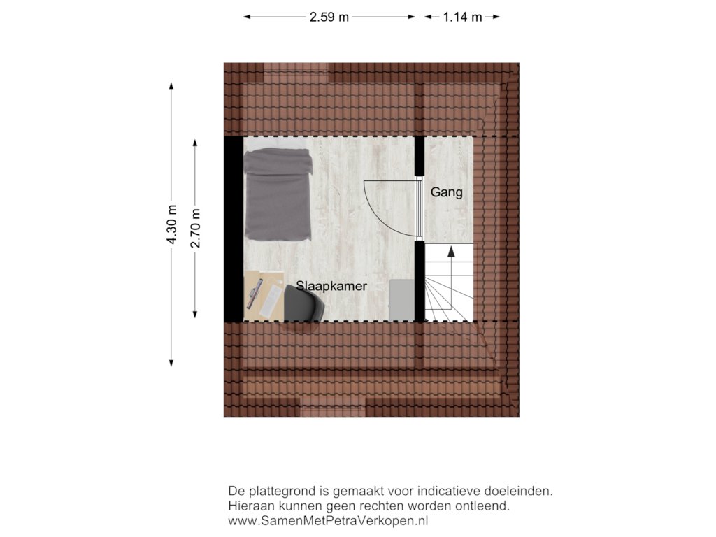 View floorplan of 2e verdieping luxe of Beertsterweg 50