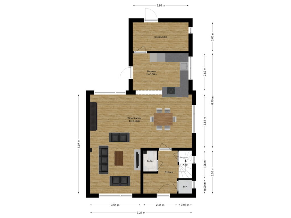 Bekijk plattegrond van Begane Grond van Kuilven 15