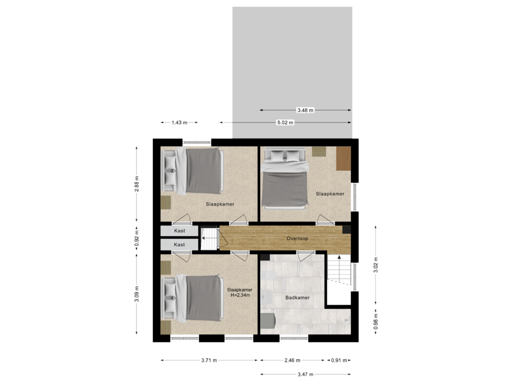 Bekijk plattegrond van Eerste Verdieping van Kuilven 15