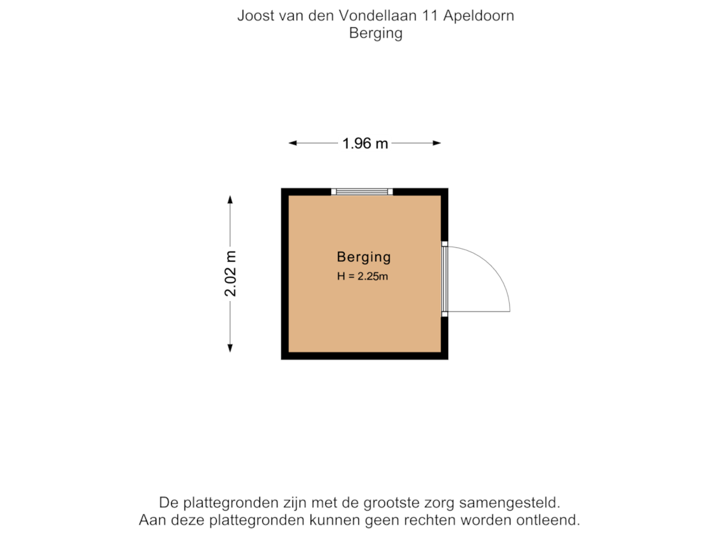 Bekijk plattegrond van Berging van Joost van den Vondellaan 11