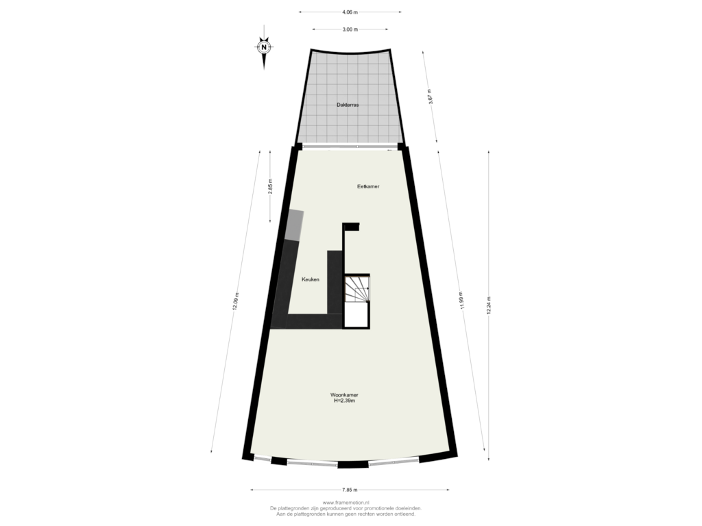 Bekijk plattegrond van Verdieping 3 van Oosterkade 23