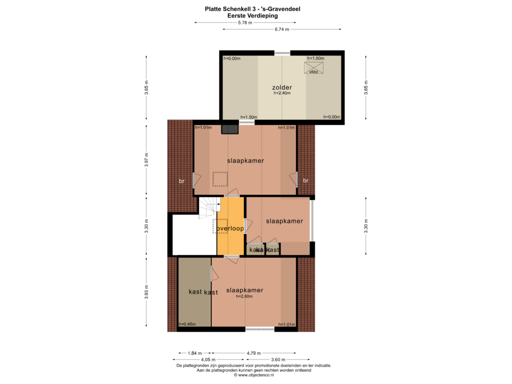 Bekijk plattegrond van EERSTE VERDIEPING van Platte Schenkel 3