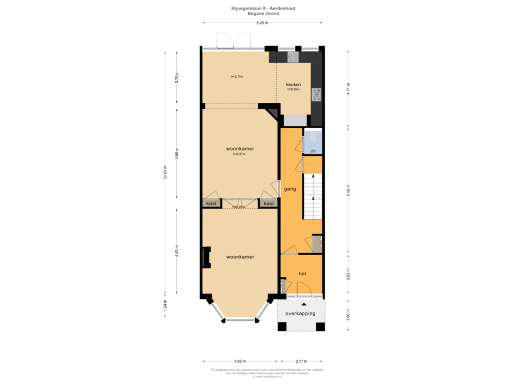 View floorplan of BEGANE GROND of Rijnegomlaan 8