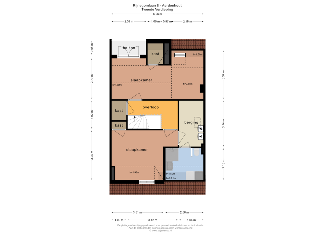 View floorplan of TWEEDE VERDIEPING of Rijnegomlaan 8