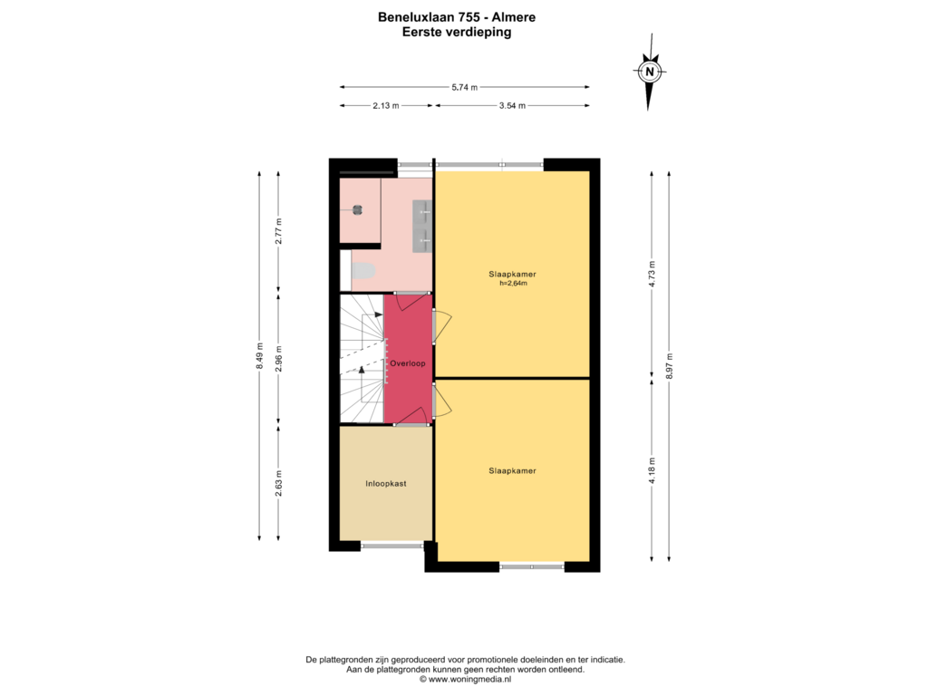 View floorplan of Eerste verdieping of Beneluxlaan 755