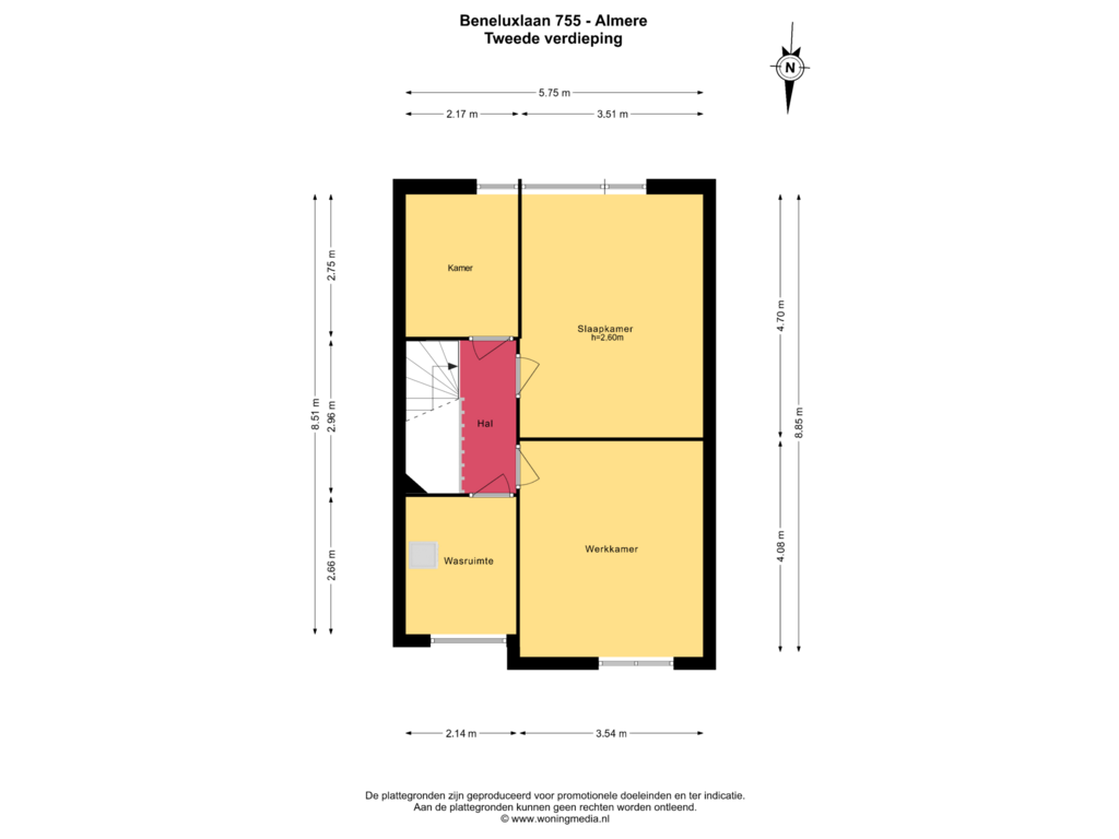 View floorplan of Tweede verdieping of Beneluxlaan 755