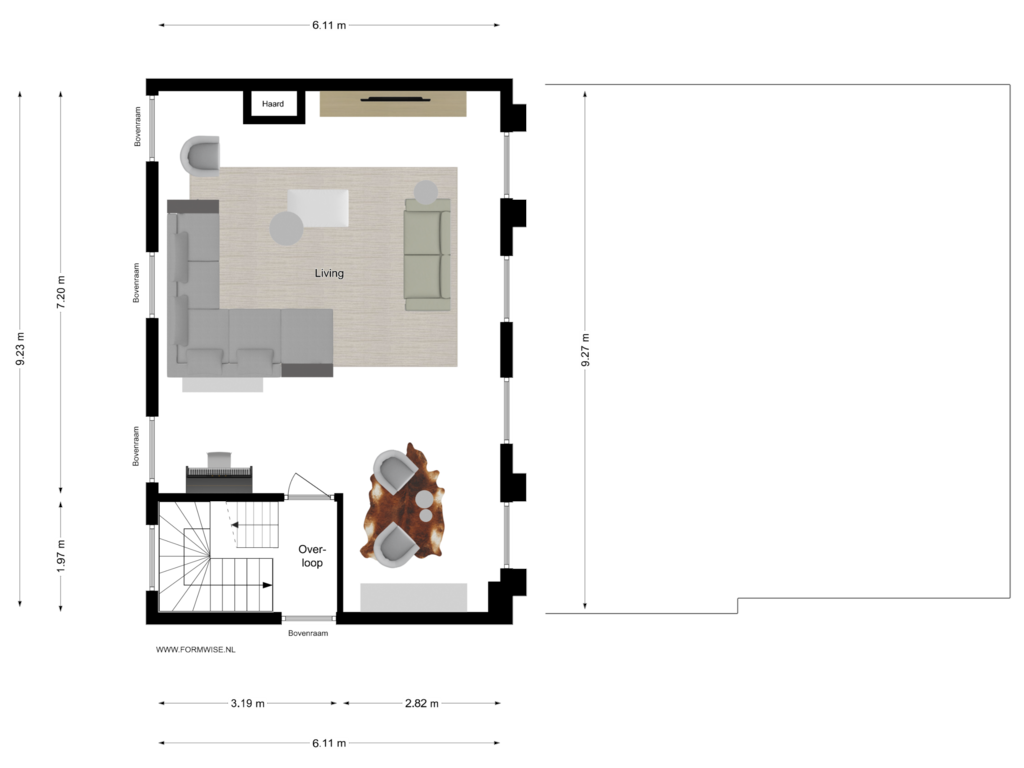 View floorplan of 1e VERDIEPING of Keizersgracht 162-B