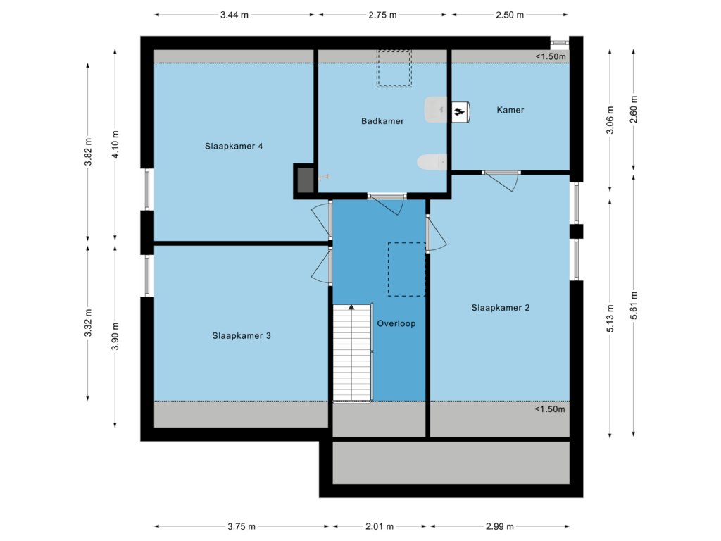 View floorplan of Eerste Verdieping of Bieshof 11