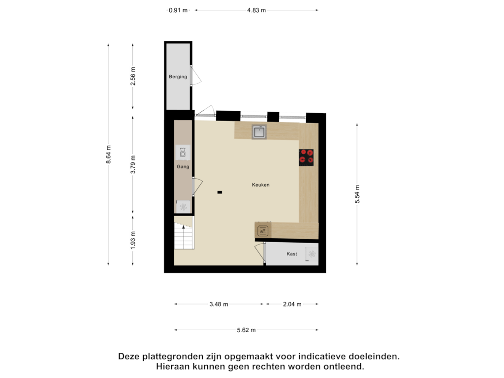 View floorplan of Souterrain of Kornputsingel 24