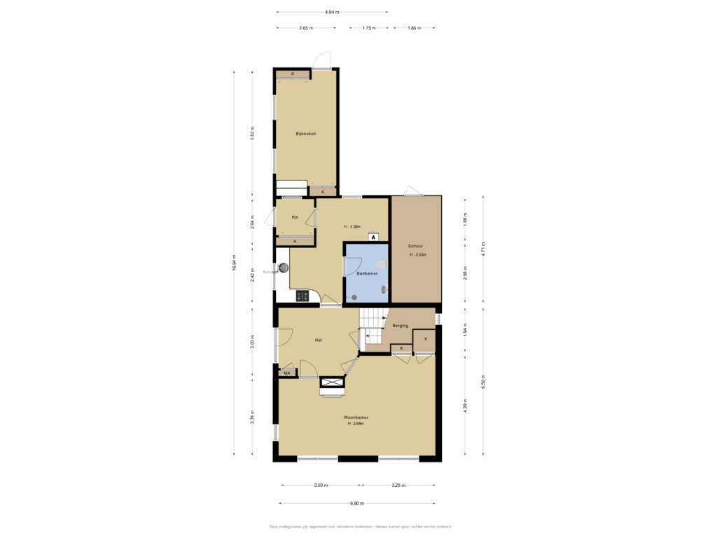 View floorplan of Begane grond of Hoofdweg 1364