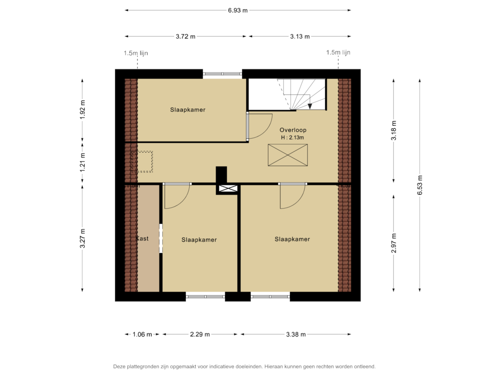 View floorplan of 1e verdieping of Hoofdweg 1364