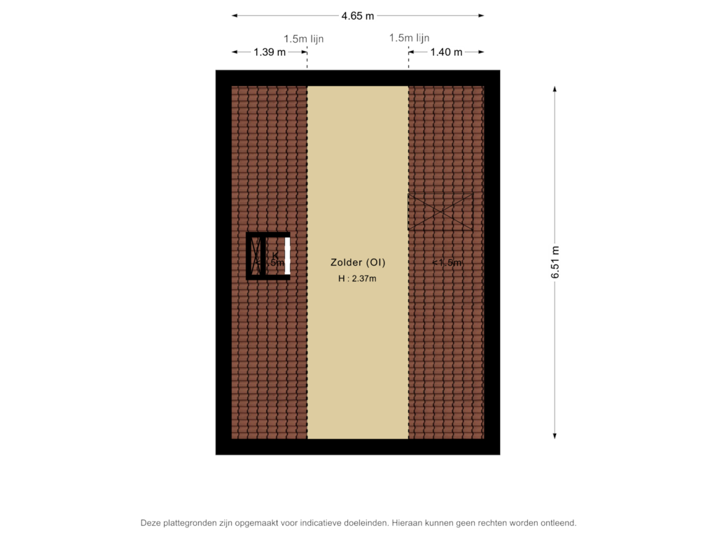 View floorplan of 2e verdieping of Hoofdweg 1364