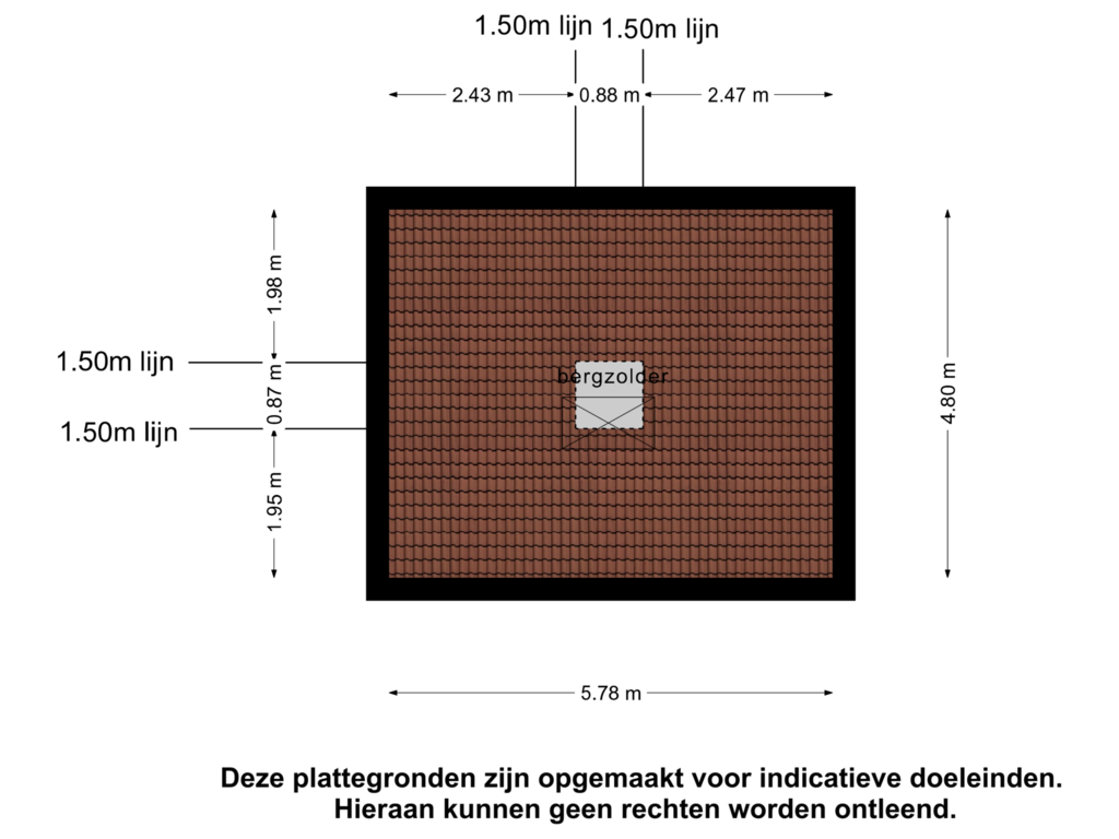 View floorplan of Zolder of Koningin Julianaweg 33