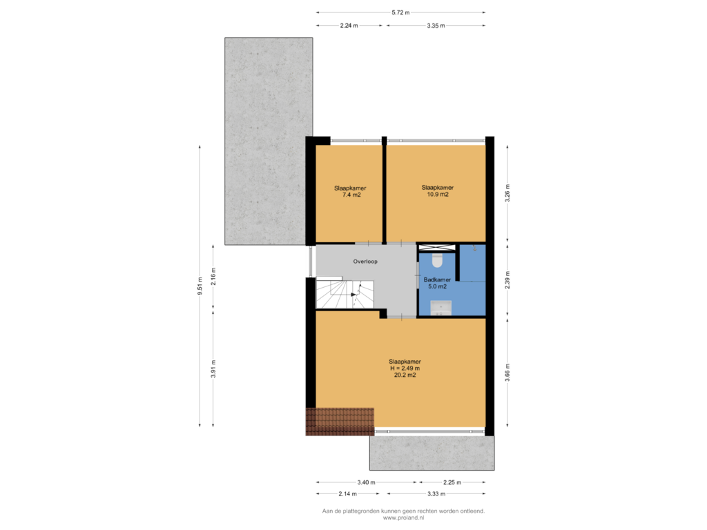 View floorplan of 1e Verdieping of Tsjotter 11