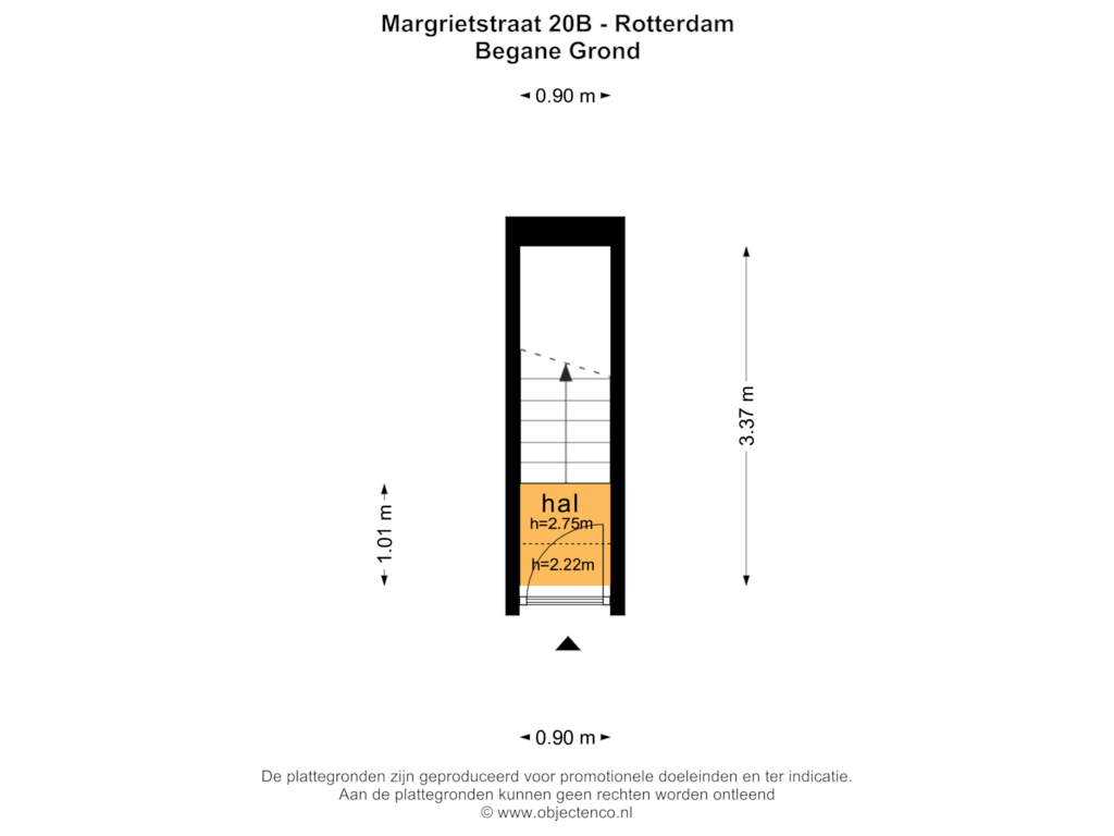 Bekijk plattegrond van BEGANE GROND van Margrietstraat 20-B