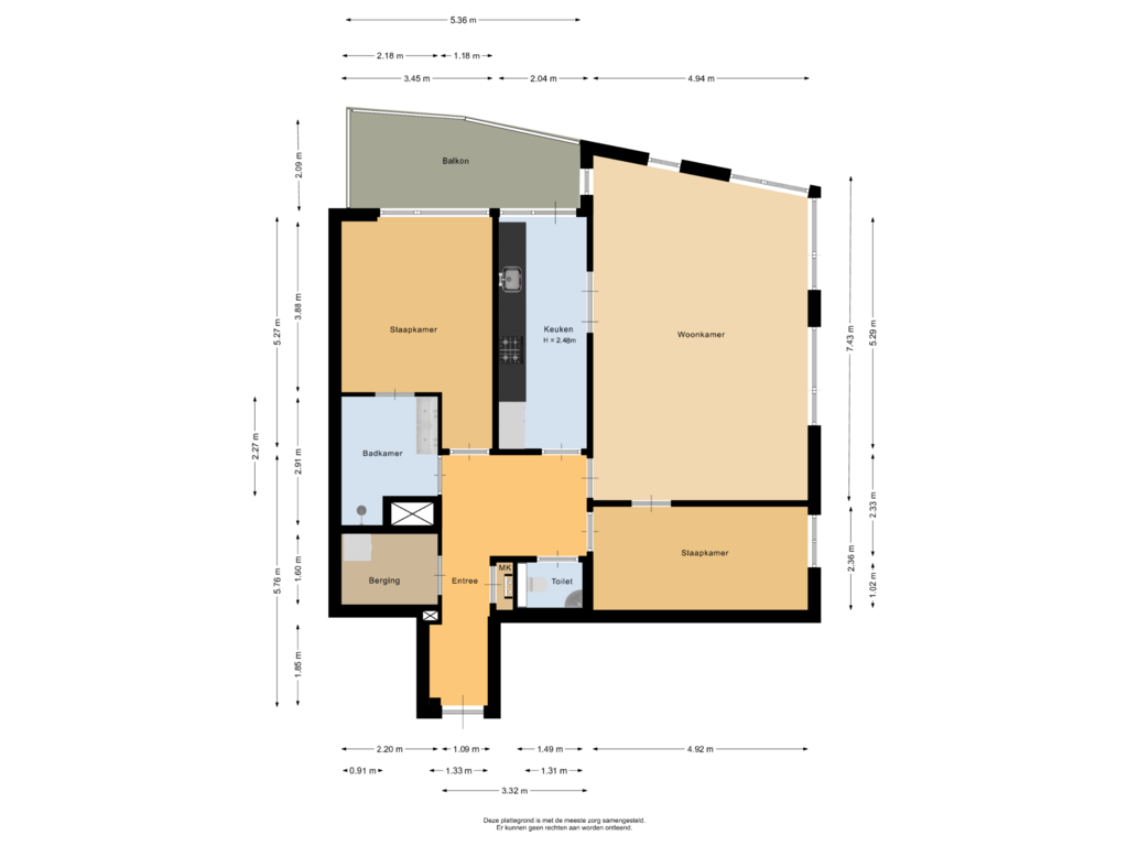 Bekijk plattegrond van Appartement van Prinsenlaan 450