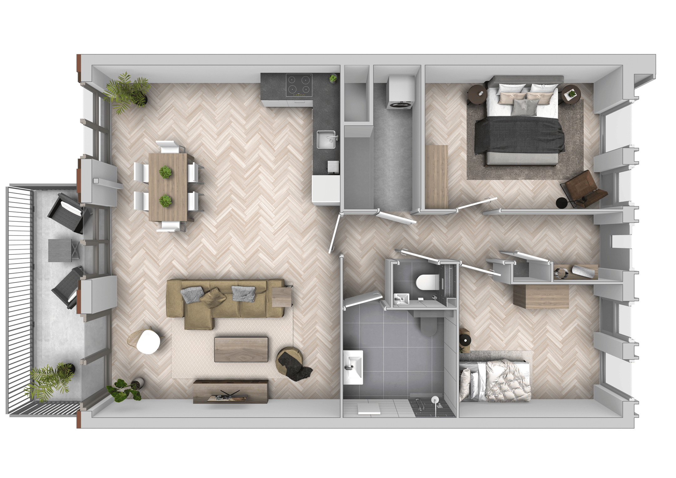 Foto 6 van 3 kamer appartement | blok A (Bouwnr. 111)