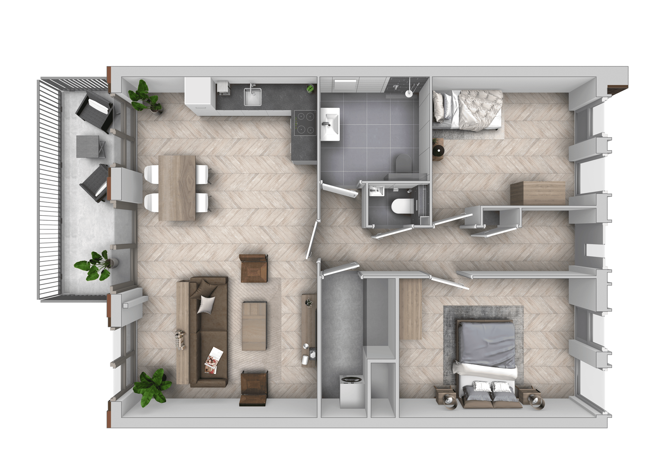 Foto 6 van 3 kamer appartement | blok A (Bouwnr. 125)