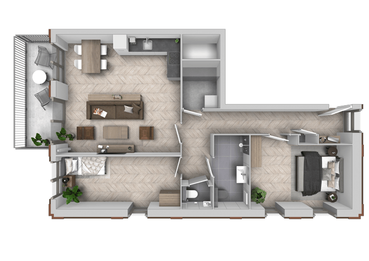 Foto 6 van 3 kamer appartement | blok A (Bouwnr. 150)