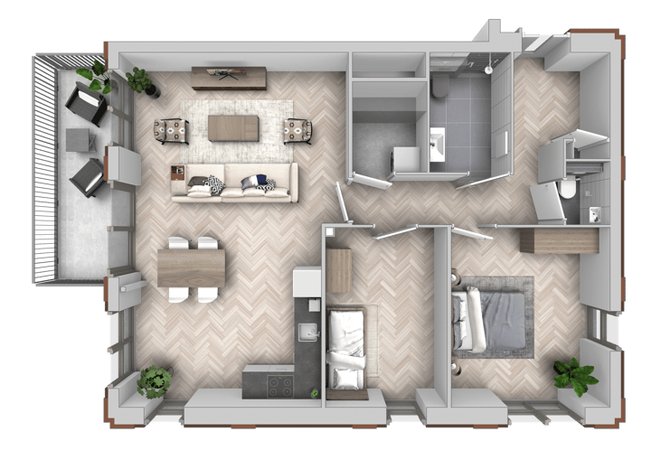 Foto 6 van 3 kamer appartement | blok A (Bouwnr. 139)