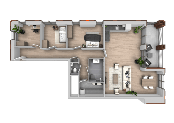 Photo 3 of 4 kamer appartement | blok B (Bouwnr. 243)