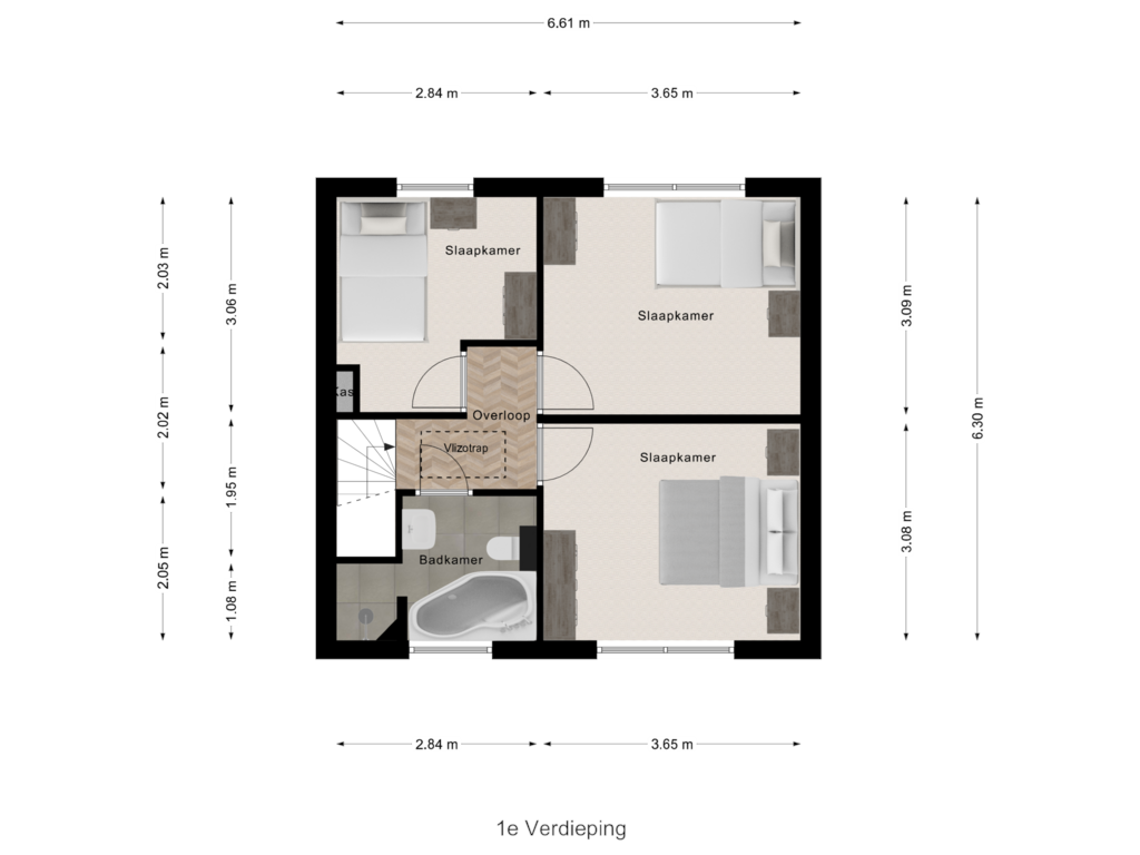 Bekijk plattegrond van 1e Verdieping van Hulderstraat 5