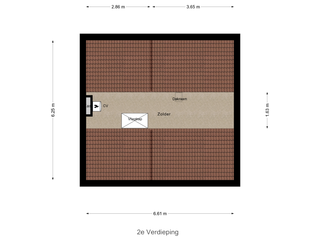 Bekijk plattegrond van 2e Verdieping van Hulderstraat 5