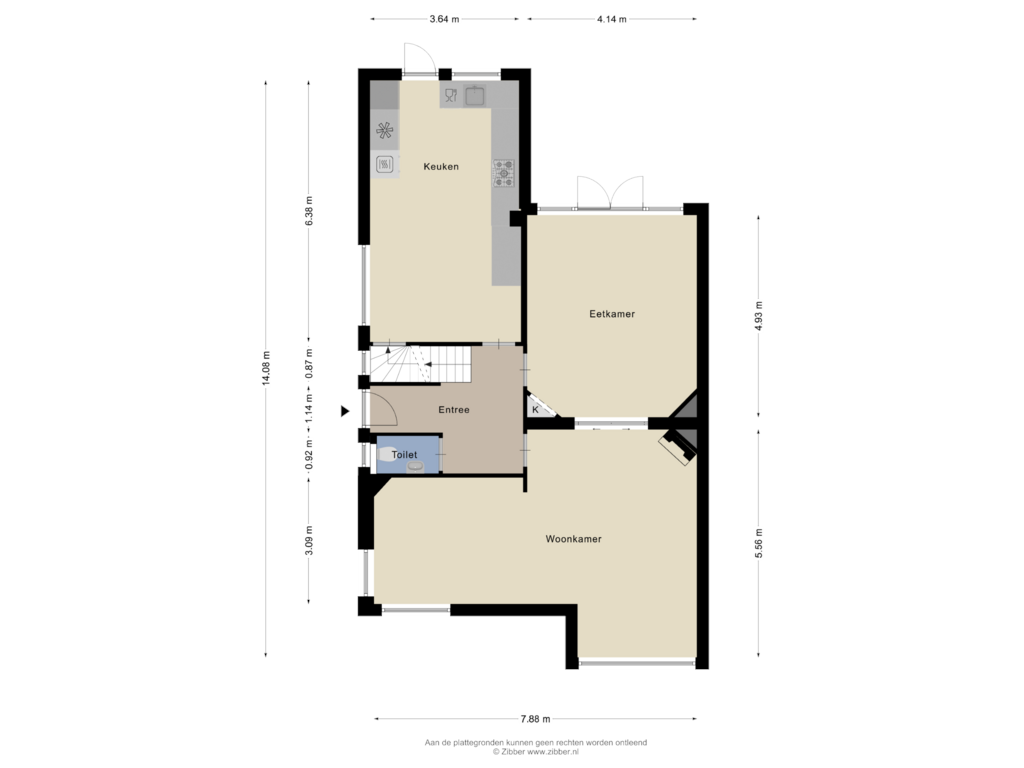 Bekijk plattegrond van Begane Grond van Tilburgseweg 213