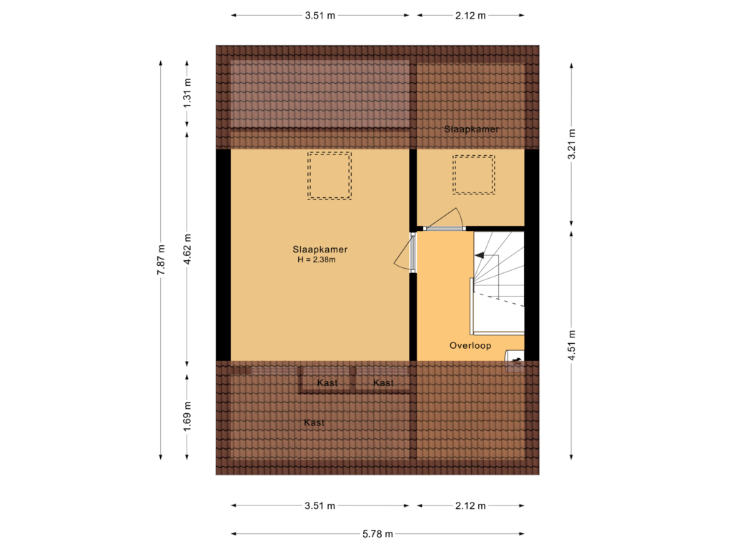 Bekijk plattegrond van Tweede verdieping van Biesdonkweg 85