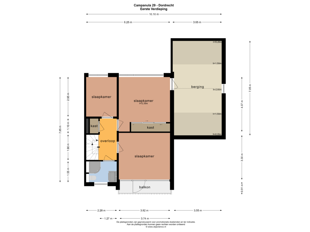 Bekijk plattegrond van EERSTE VERDIEPING van Campanula 29