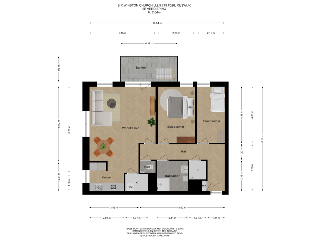 Bekijk plattegrond van 2e verdieping van Sir Winston Churchillln 275-F028