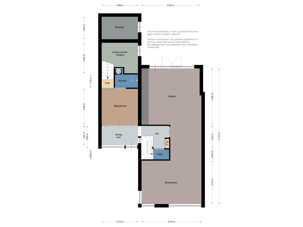 View floorplan of Begane grond of Binnenweg 24-A