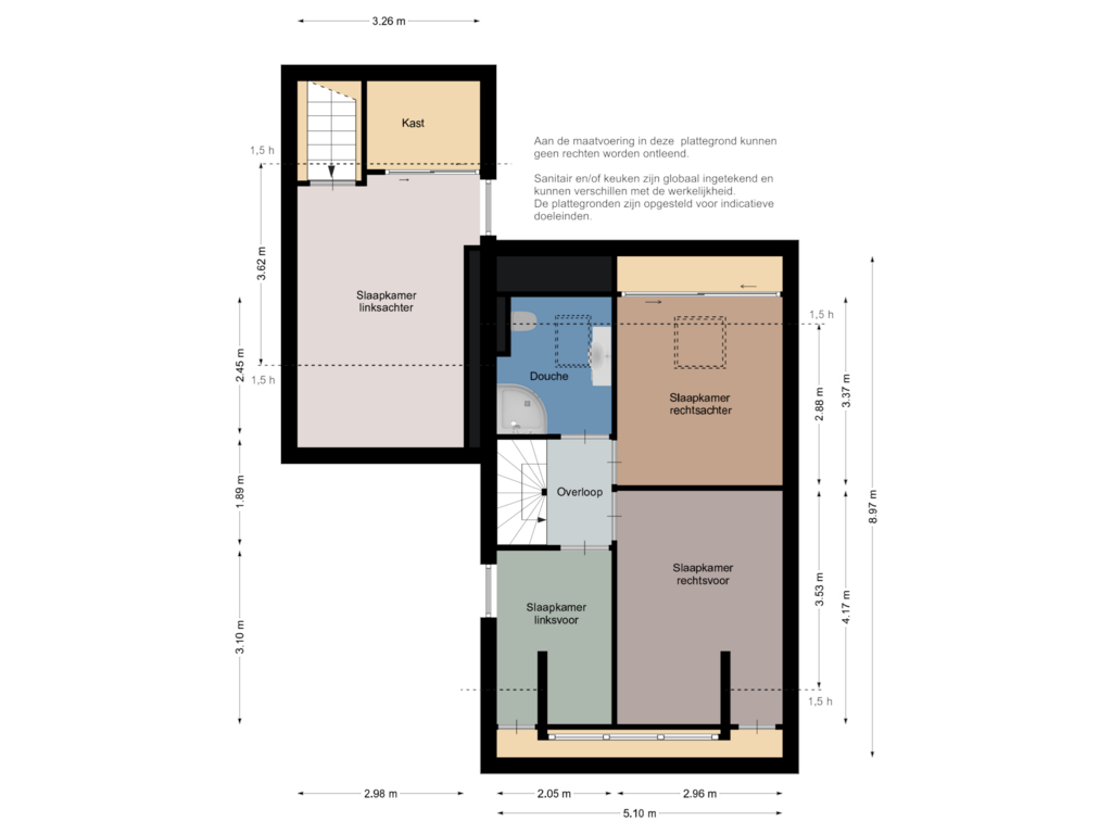 View floorplan of Eerste verdieping of Binnenweg 24-A