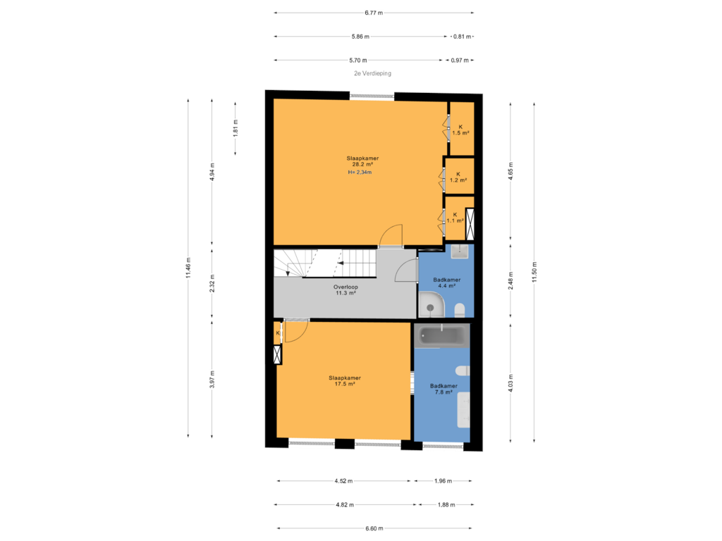 View floorplan of 2e Verdieping of Nieuwe Schoolstraat 1