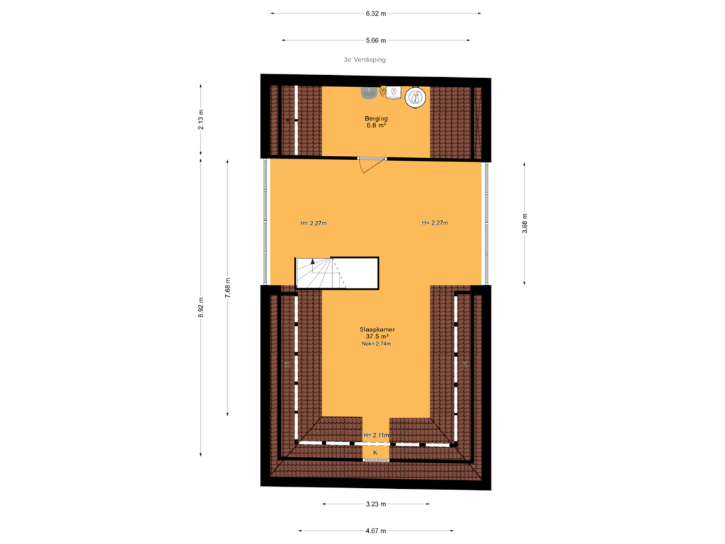 View floorplan of 3e Verdieping of Nieuwe Schoolstraat 1