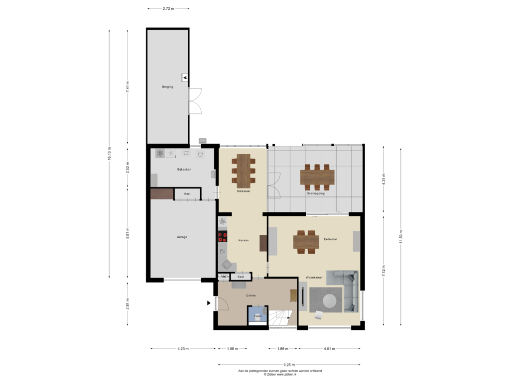 View floorplan of Begane grond of Burg. van Goelst Meijerweg 13