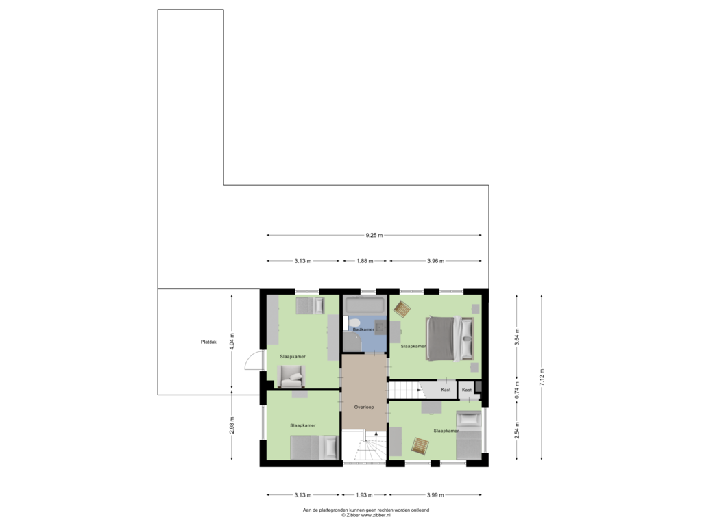 View floorplan of Eerste verdieping of Burg. van Goelst Meijerweg 13