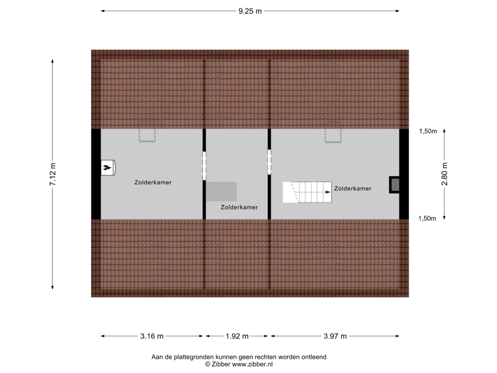 View floorplan of Tweede verdieping of Burg. van Goelst Meijerweg 13