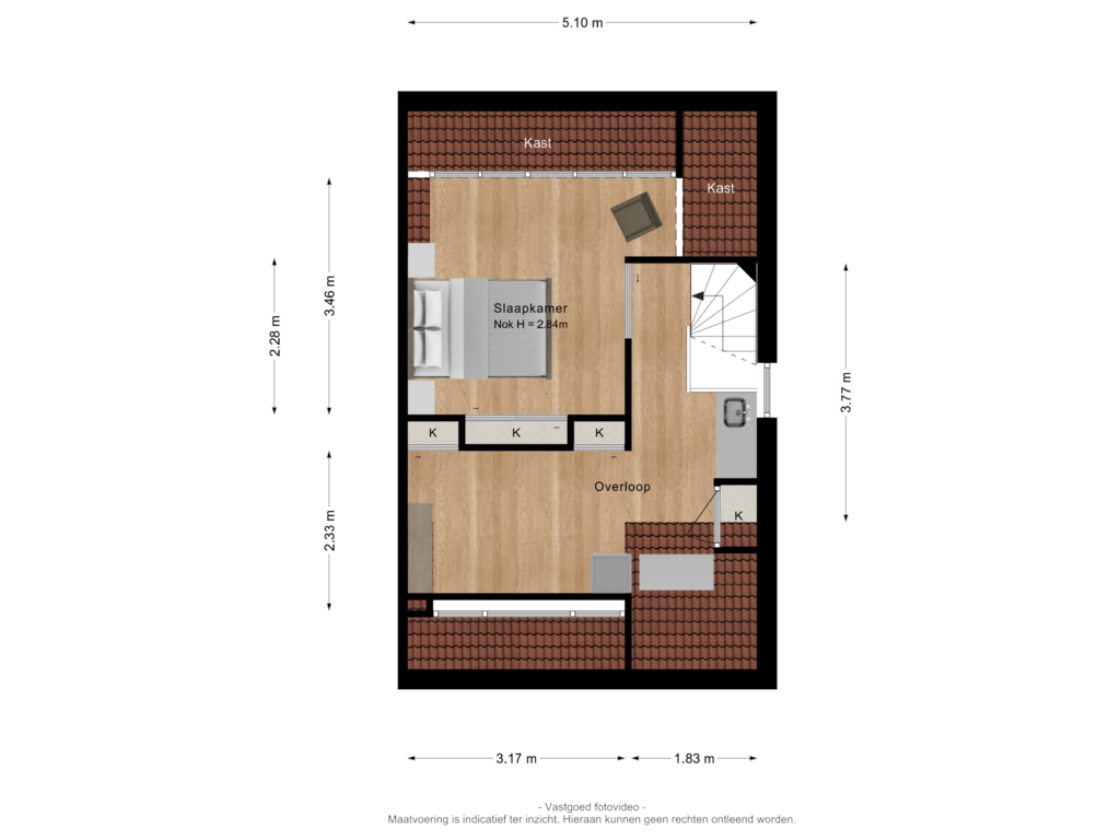 View floorplan of 2e verdieping of Händelstraat 36