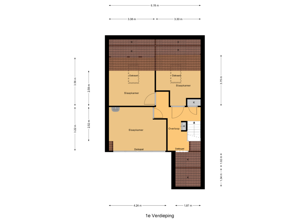 Bekijk plattegrond van 1e Verdieping van Ambachtshofje 10