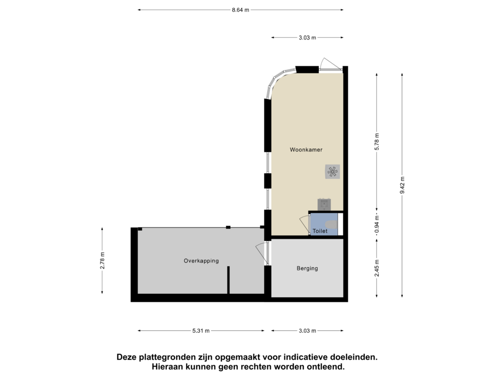 View floorplan of Guesthouse of Margrietstraat 4