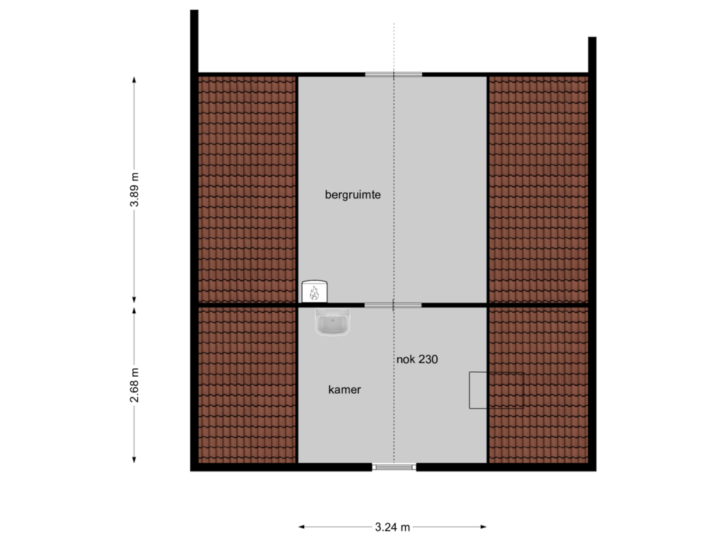 View floorplan of vliering of van Almondepad 23