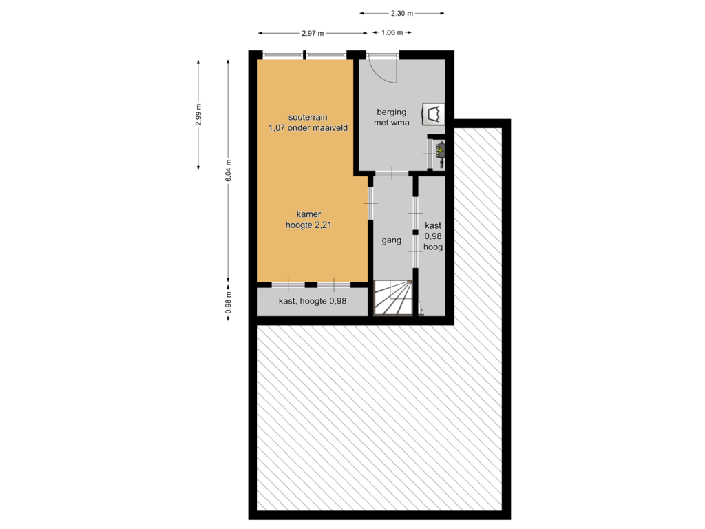 Bekijk plattegrond van souterrain van Basalt 67